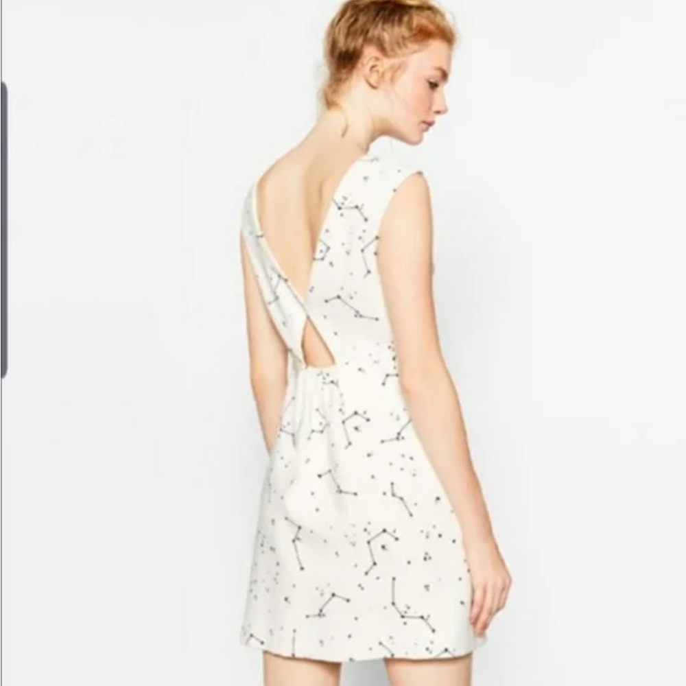Zara Ivory Star Pattern Mini Dress